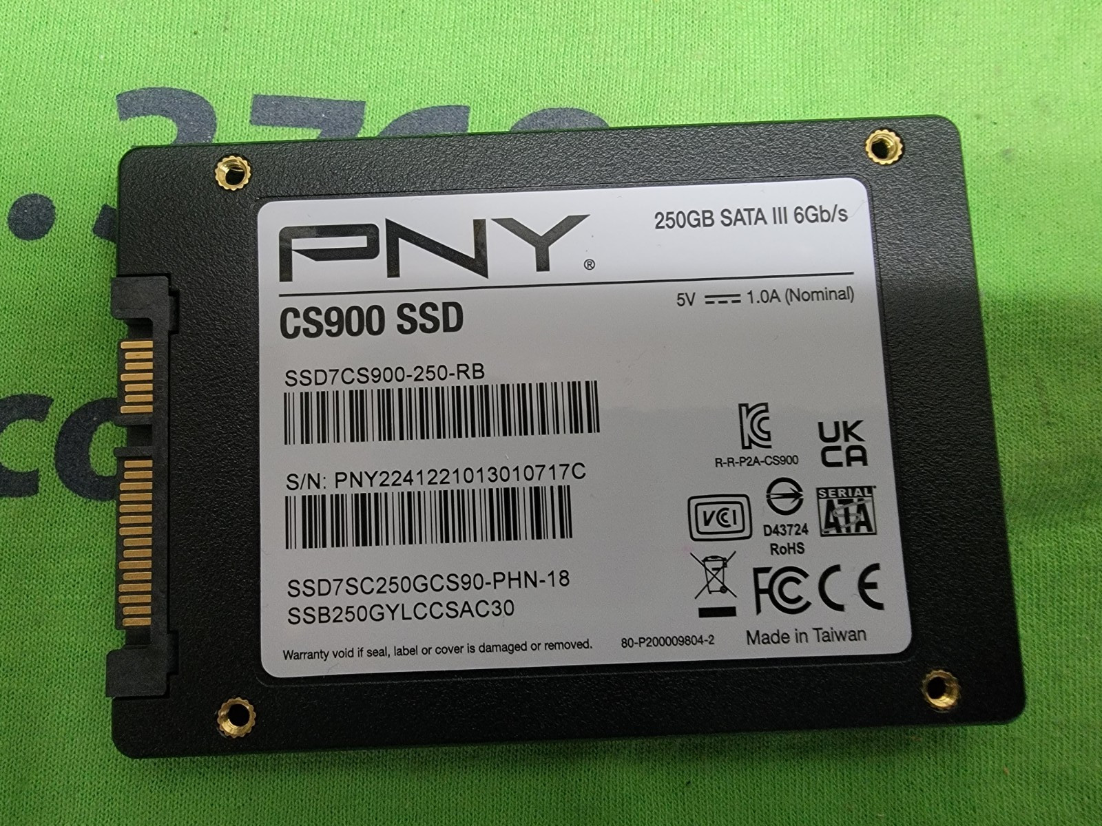 PNY CS900 SSD7CS900250RB 250 GB SATA III 2.5 SSD – Health 100%