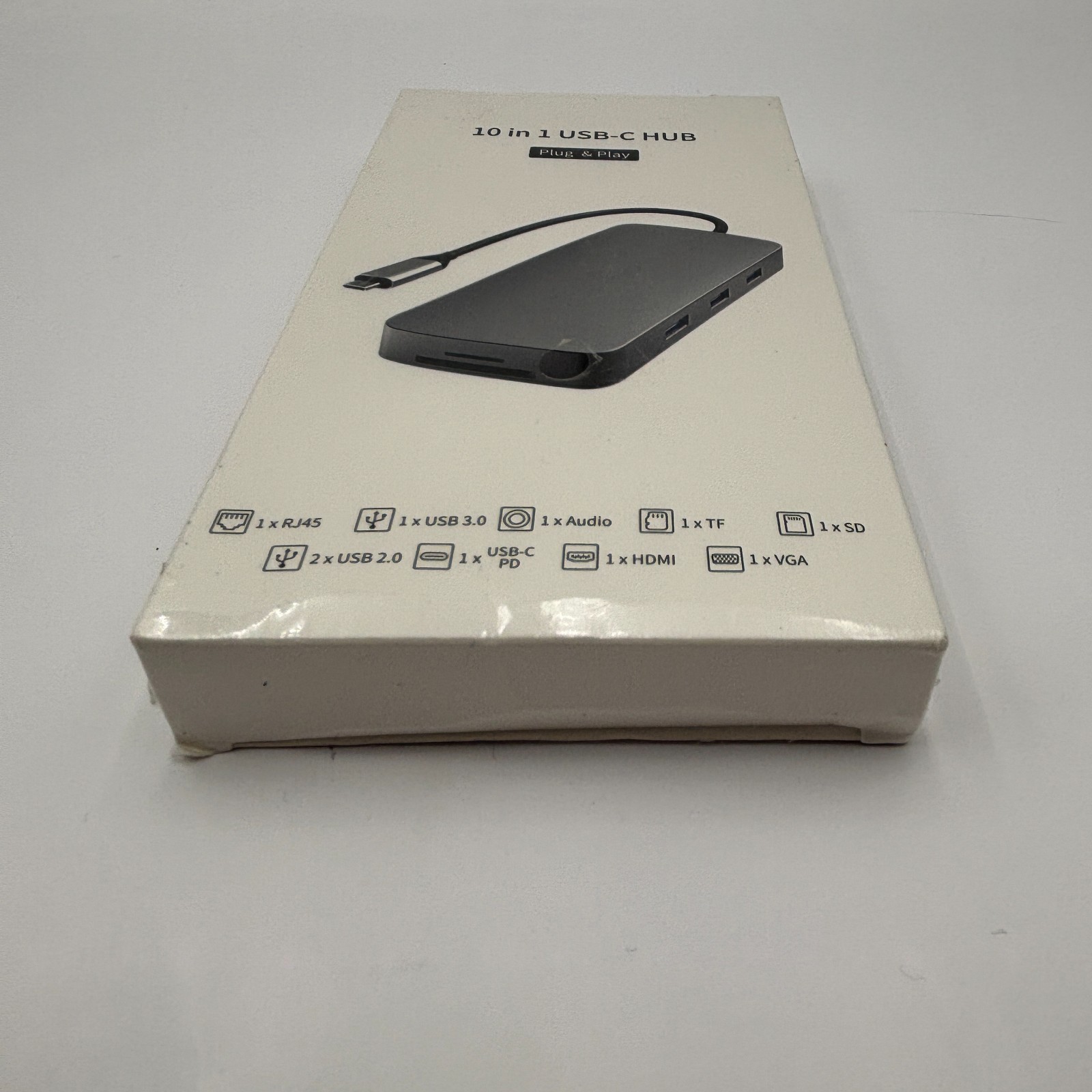 Lot of 10 Plug and Play 10-in-1 – USB-C Hub – Gray – New Sealed – Ships Free