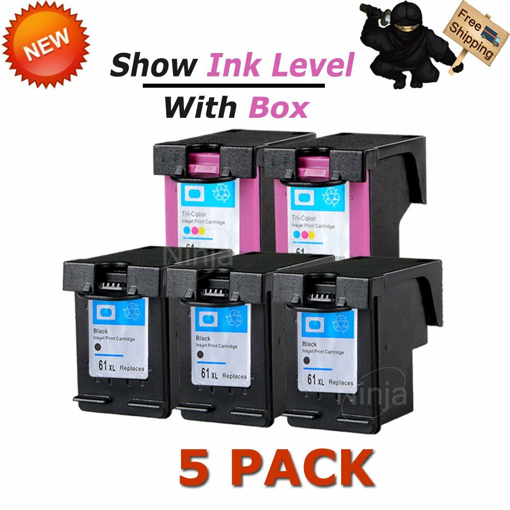 5pk 61XL Ink Cartridge For HP DeskJet 2512 2514 2540 2541 2542 2543 2547 Printer