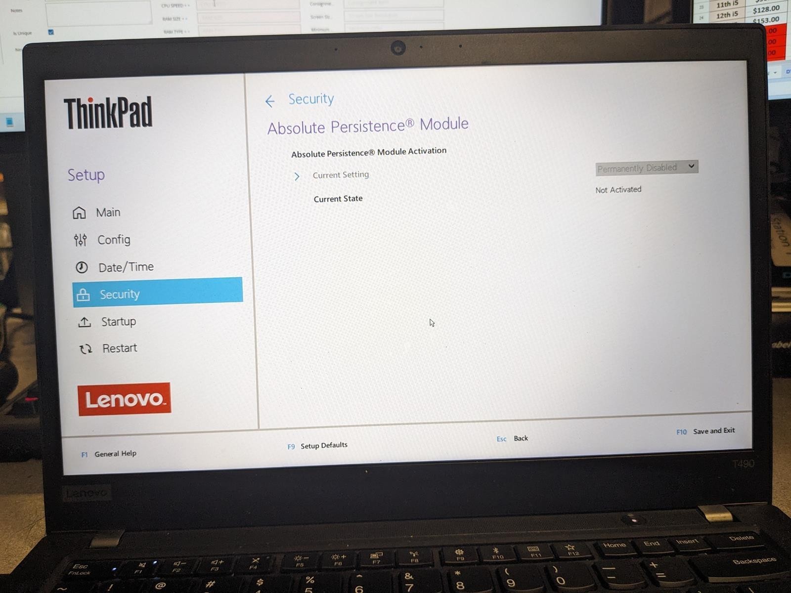 LENOVO THINKPAD T490 i7-8565U @ 1.80GHz, 24GB RAM, NO HDD/OS