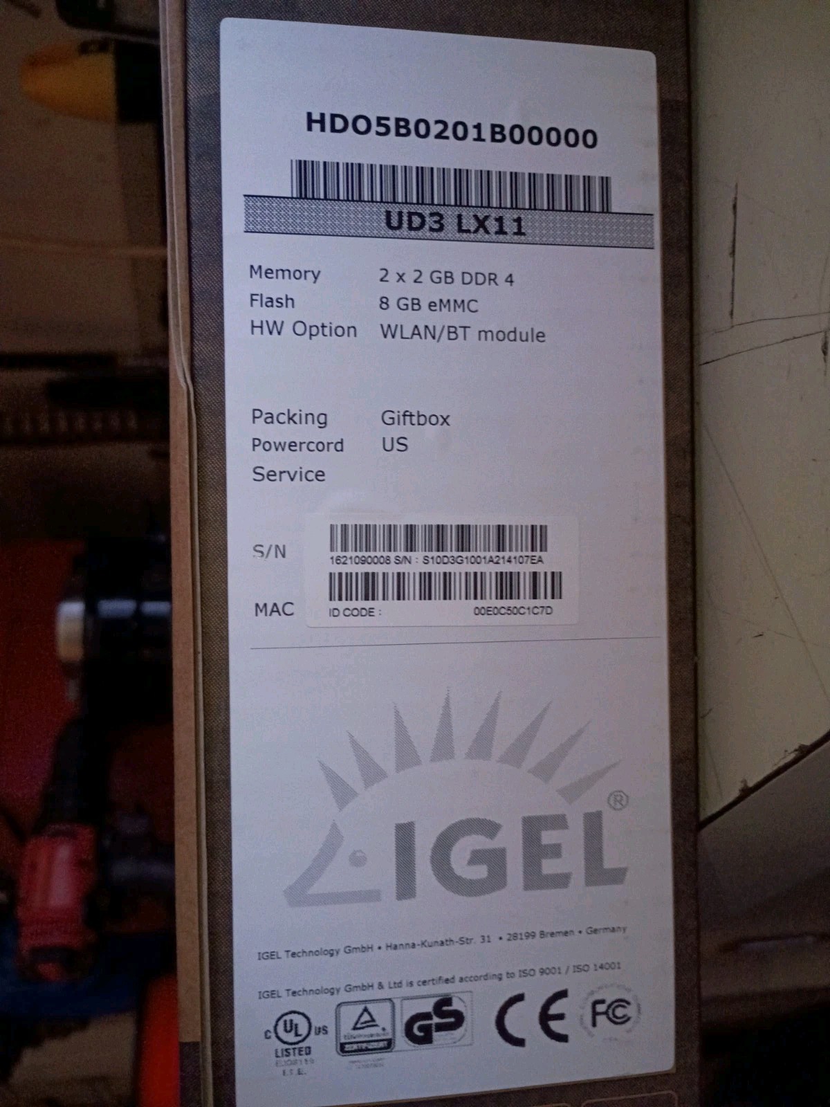 New Not Sealed IGEL M350C UD3 LX11 ThinClient AMD R1505G 2×2 4GB DDR4 8GB eMMC