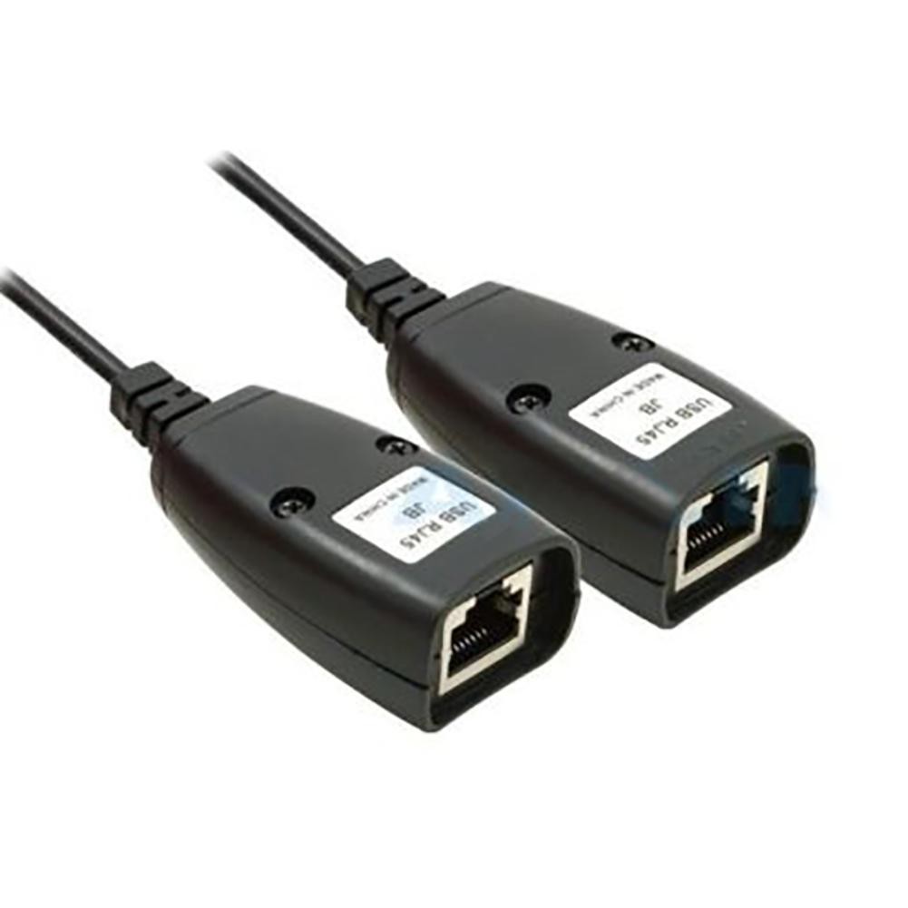 USB Extension Ethernet RJ45 Cat5e/6 Cable LAN Adapter Extender Over Repeater Set