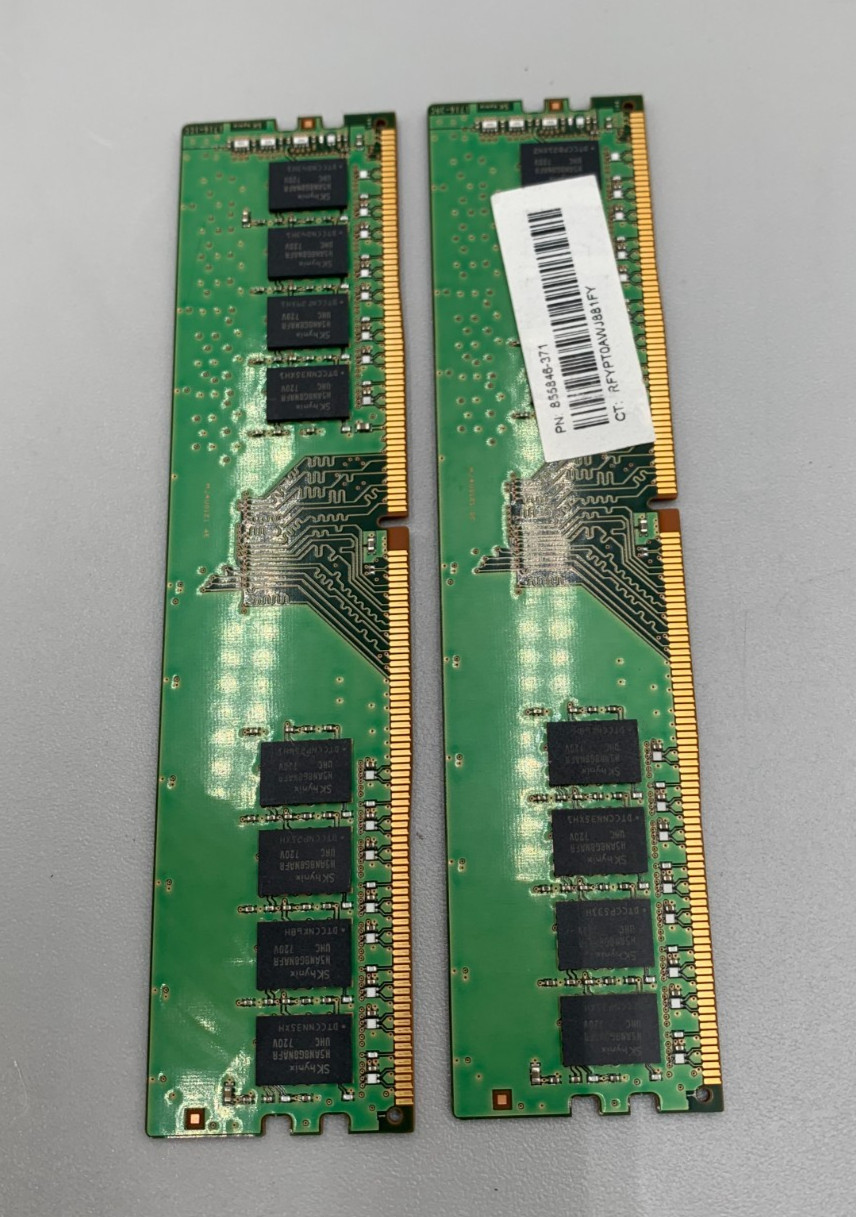 Lot Of 2 SK Hynix DDR4 8GB (2 x 8GB = 16GB) PC4 2400MHz RAM Memory Green B/Big