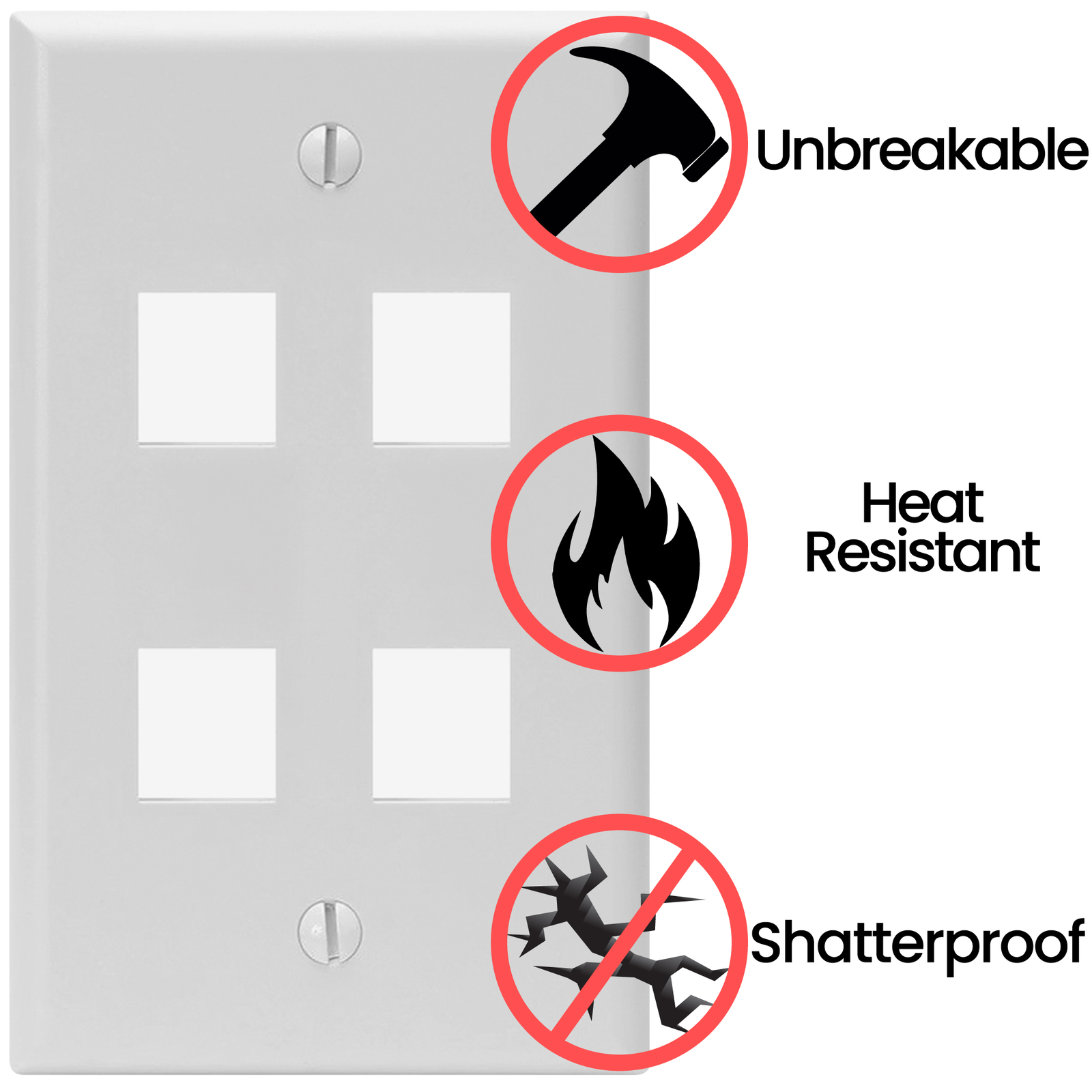 Keystone Wall Plate Jack Insert RJ45 CAT5e CAT6 White Face Plate LOT