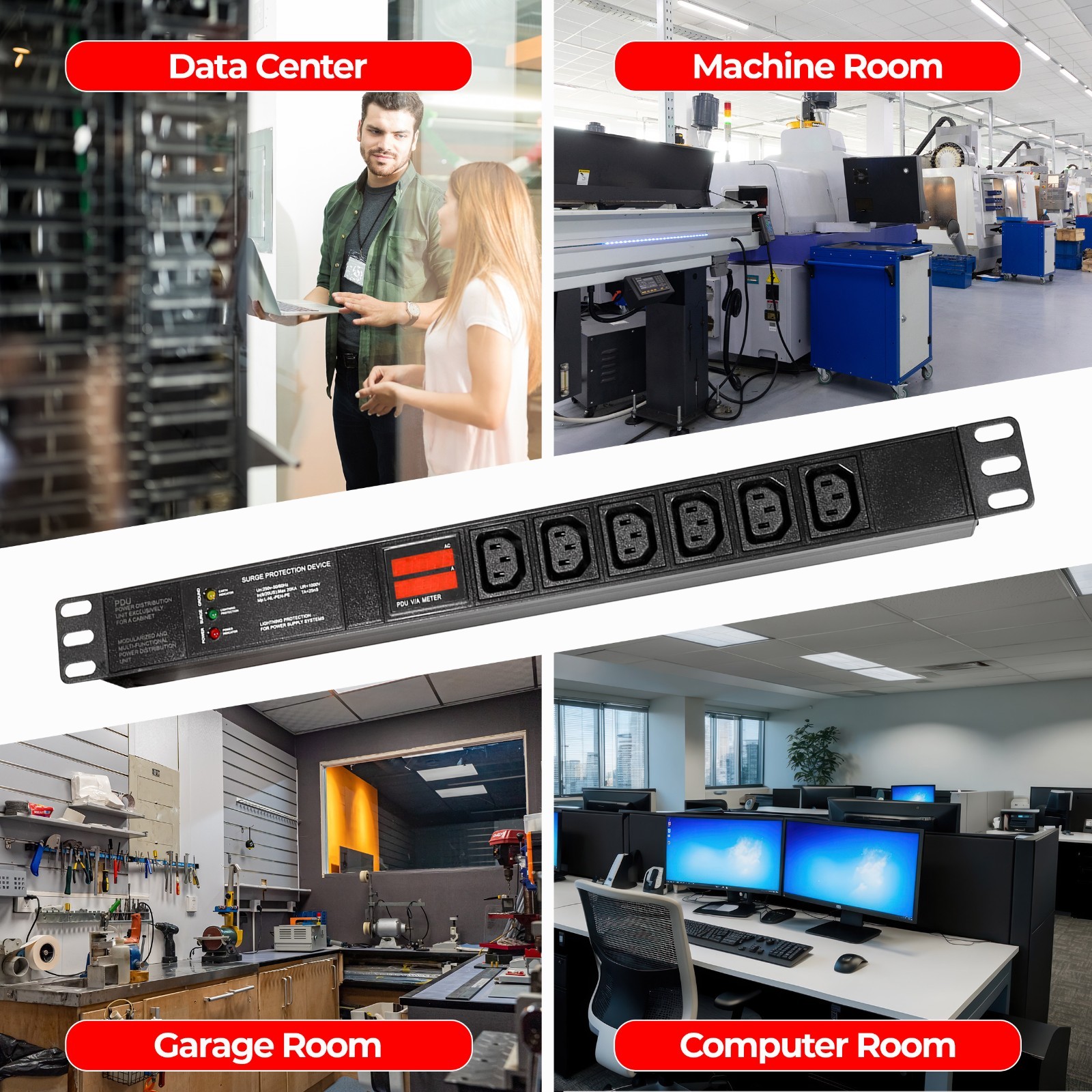 7200w PDU 240V 30A L6-30P 6xC13 Cryptocurrency Mining, Antminer PDU