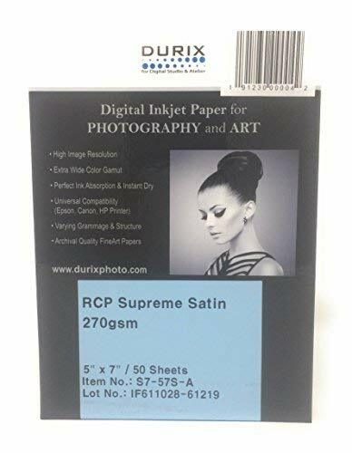DURIX RCP Supreme Satin 270gsm Digital Inkjet Paper ( 5″ x-7 ” 50 sheet )