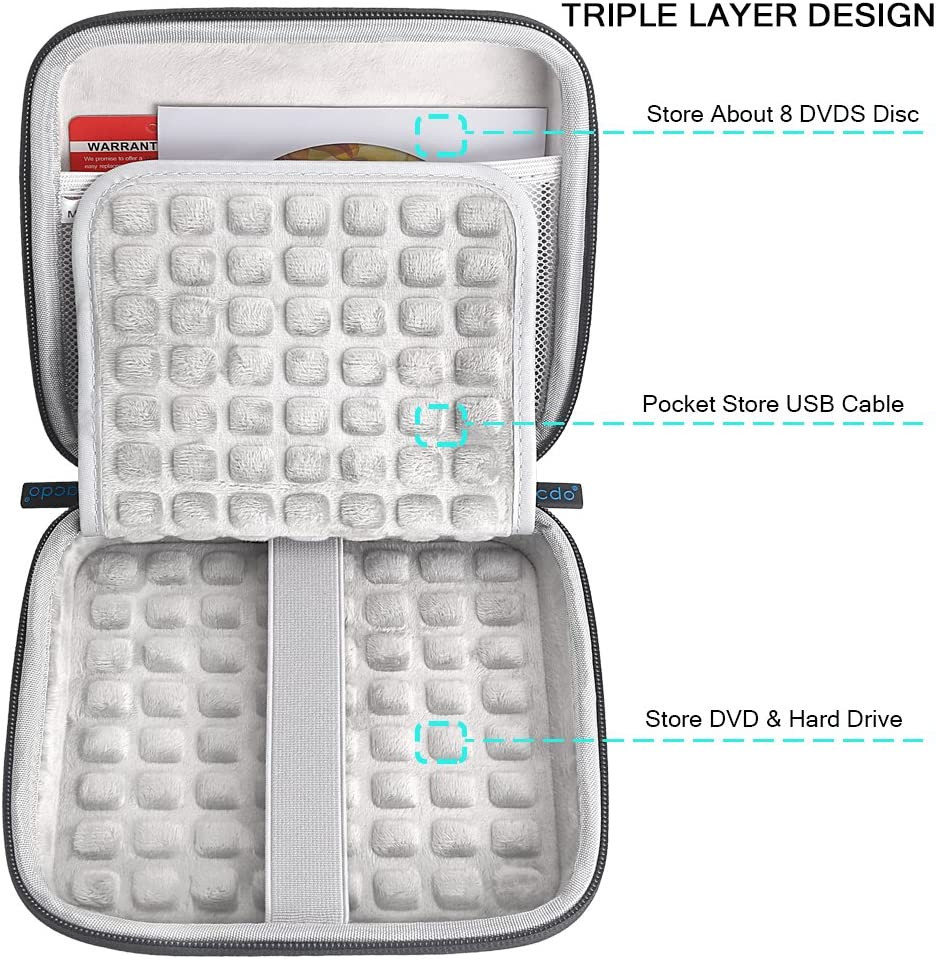USB CD DVD Writer Blu-Ray & External Hard Drive Protective Storage Case Bag Comp
