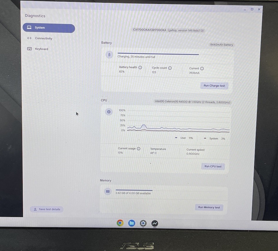 ASUS CXB170CK 17.3″ Chromebook Celeron N4500@1.10GHz 4GB 64GB Chrome OS