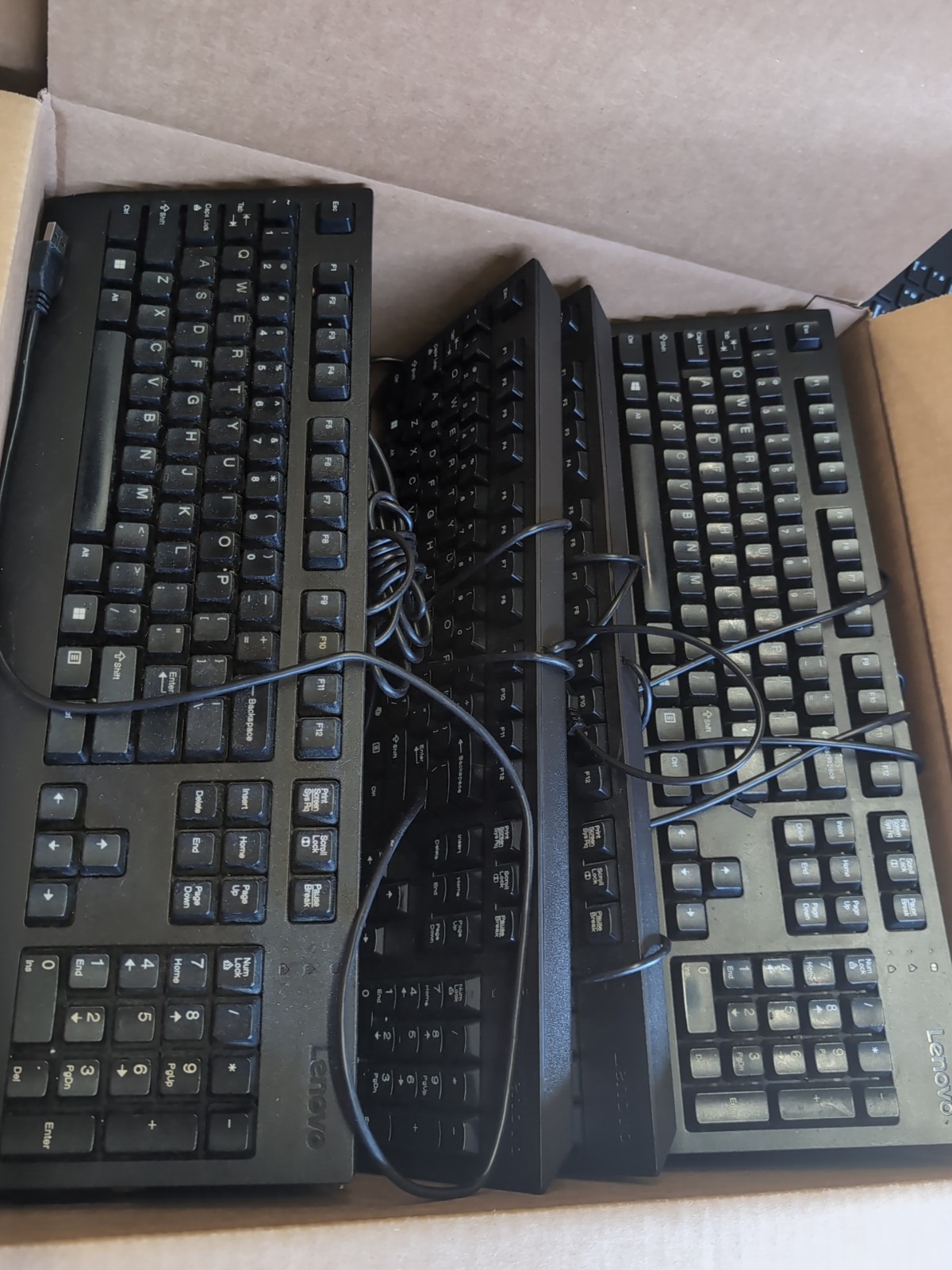 Wired MAJOR BRANDS Dell, HP, Lenovo, Acer USED USB Keyboards, Lot Of 12.