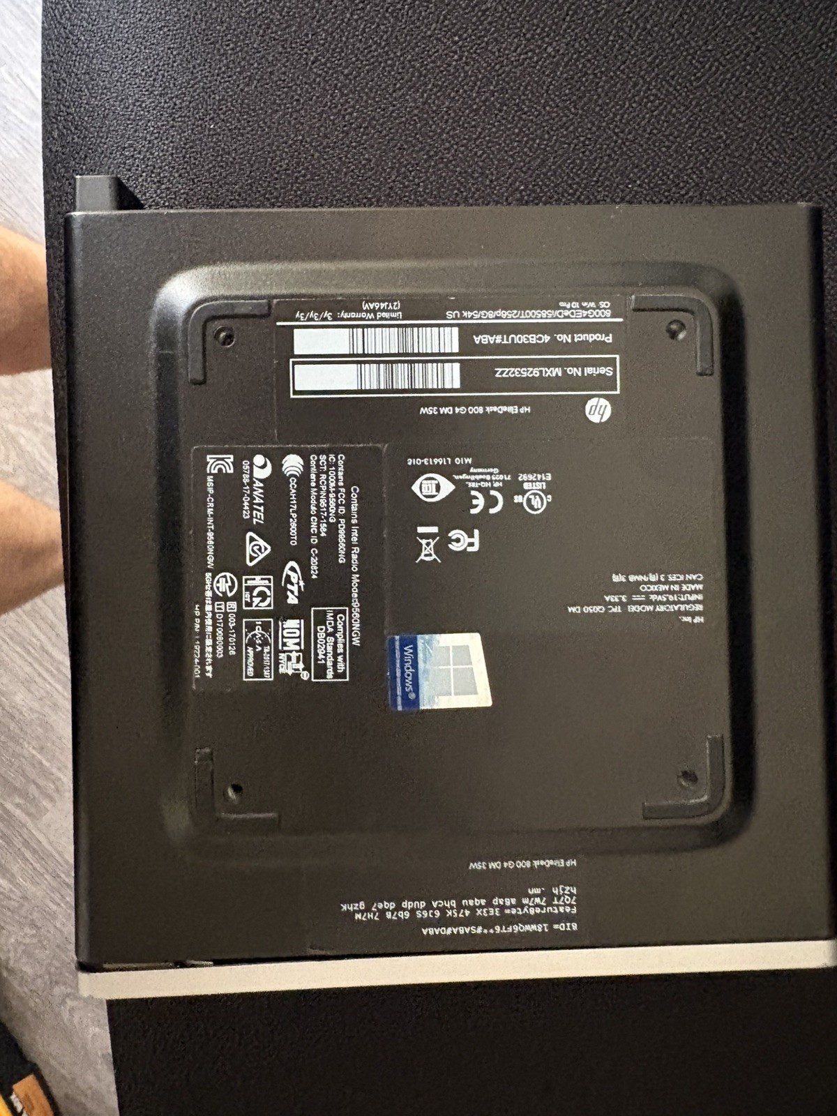 Hp 800 G4 Mini Barebones No Cpu/ram/drive
