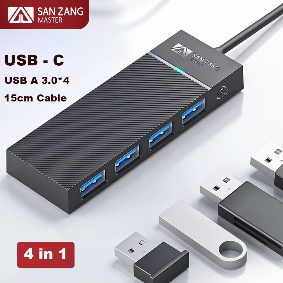 USB C 3.0 Hub 4-Port USB Hub USB Splitter USB Expander for Laptops Flash Drive