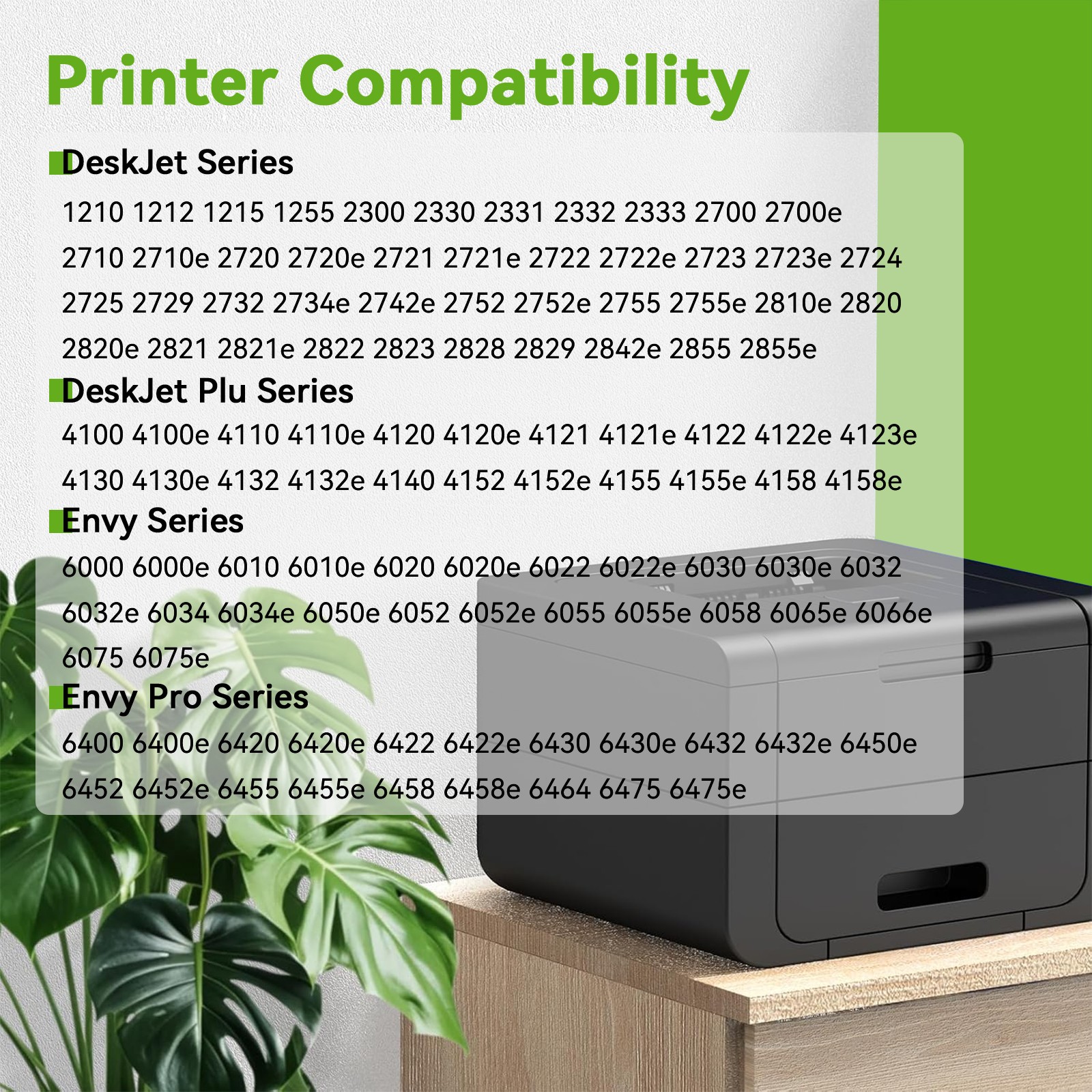 67XL Ink Cartridge for HP 67 Ink Deskjet 2700e 2800e 2852e 2855e Envy 6055e 6455