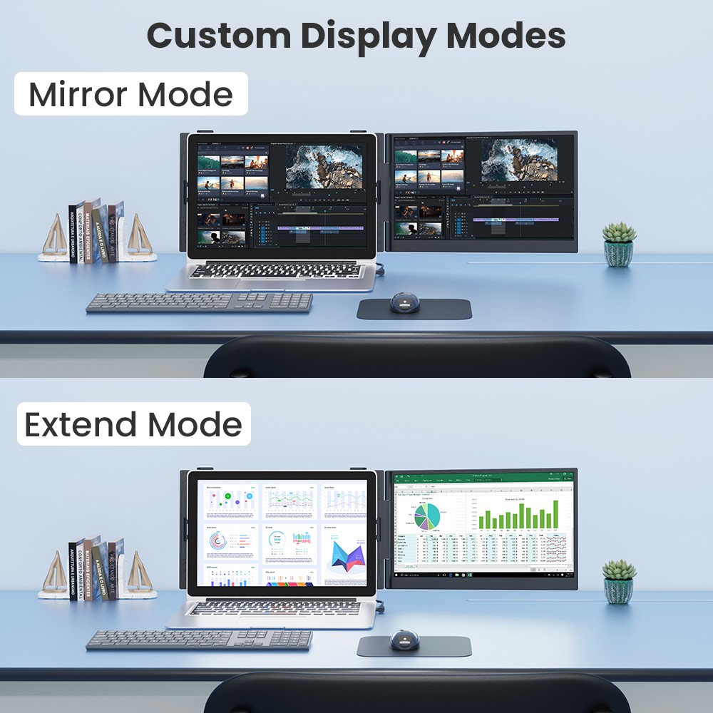 Hyangin 14″ Portable Monitor Screen Extender for Laptop 1080P Ultra Slim