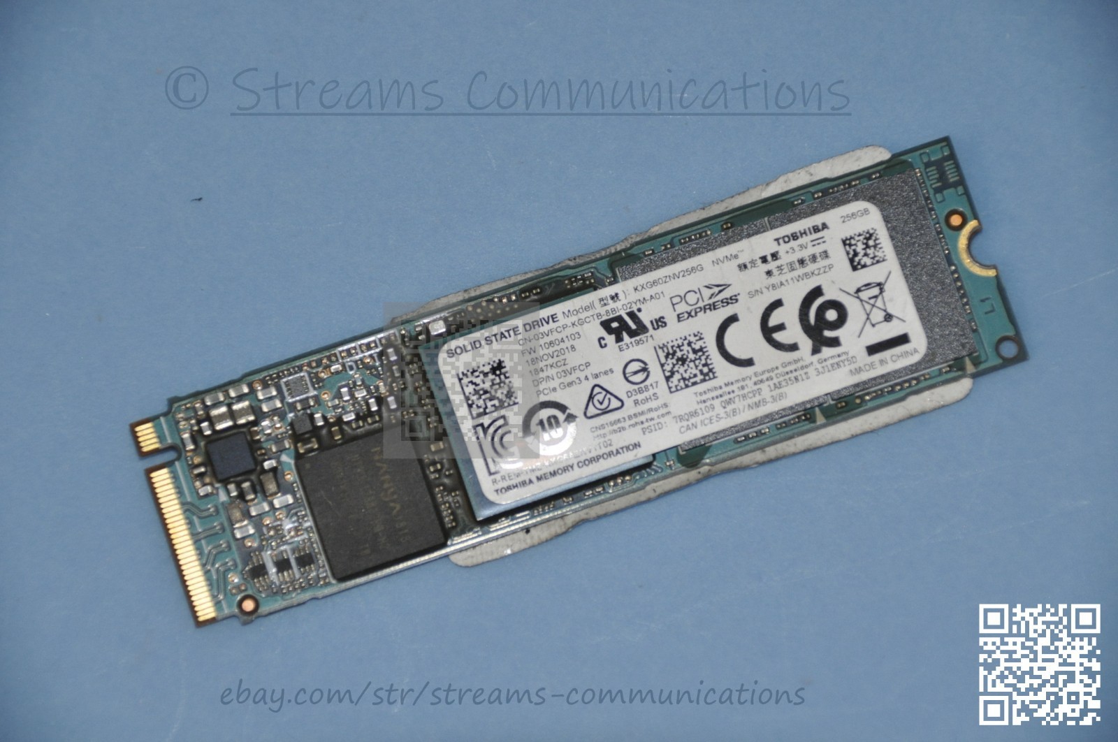 256GB Toshiba M.2 NVMe SSD Laptop Solid State Drive 03VFCP KXG60ZNV256G