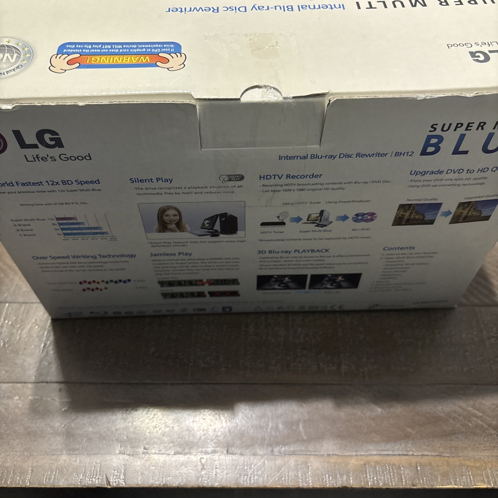 LG 3D Playback Super Multi Blue External Blu-Ray Disc Rewriter B12