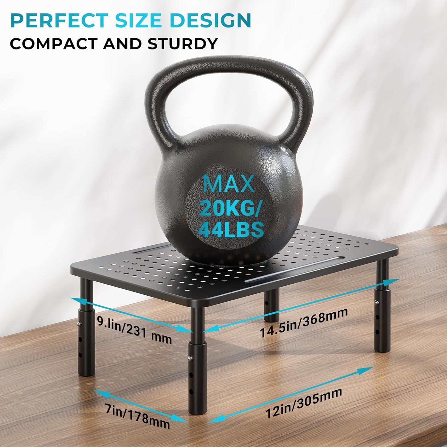 Monitor Stand 2 Pack Height Adjustable Metal Riser with Pen Holder, Black, 14…