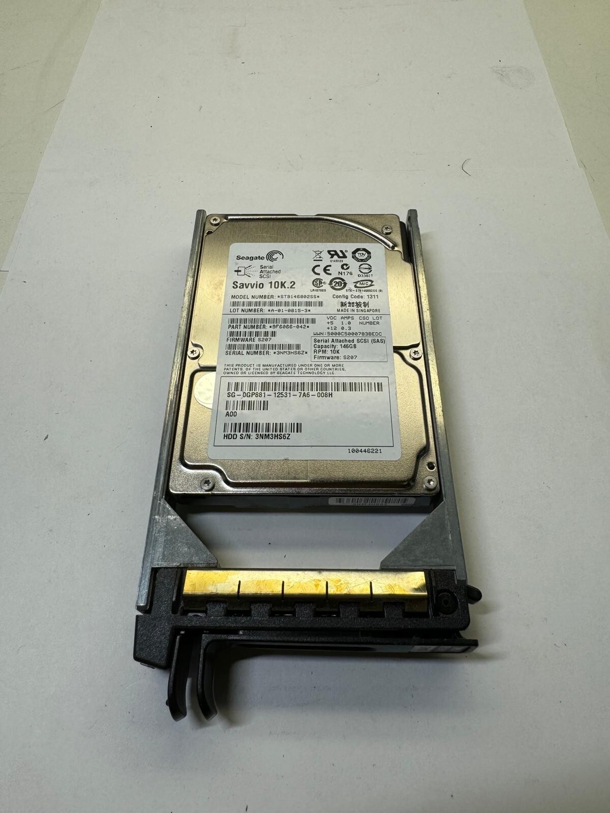 SEAGATE ST9146802SS 9F6066-042 146GB 10.0K RPM 16MB Cache 3Gb/s SAS 2.5″ HDD