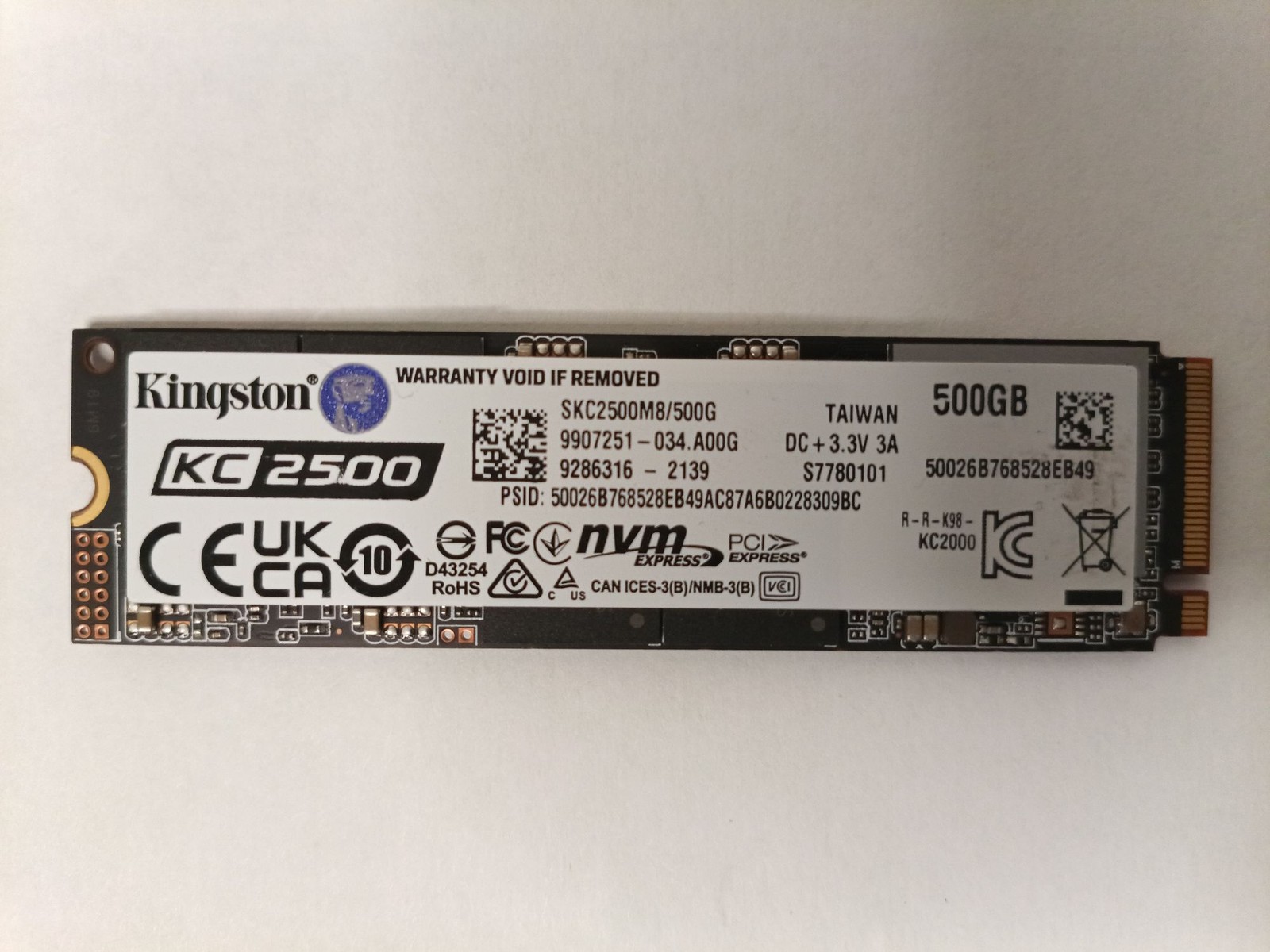 Kingston KC2500 500GB M.2 NVMe PCIe SSD