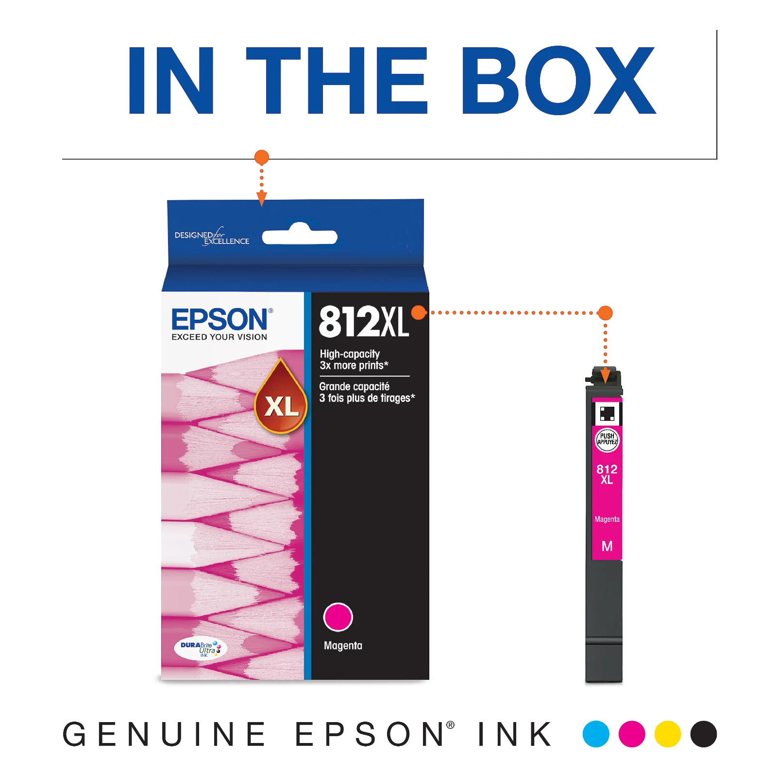 Original Epson 812xl High Yield Ink Carriages for EC-C7000 Pro WF-7310 7820 7840