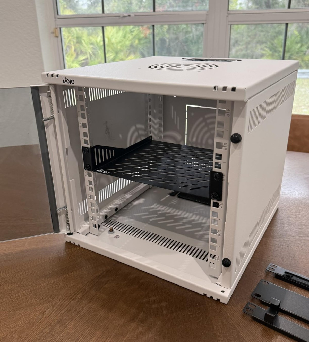 10″ Wall Mount 6U Network Cabinet – 110Lbs Capacity, White Server Rack Set