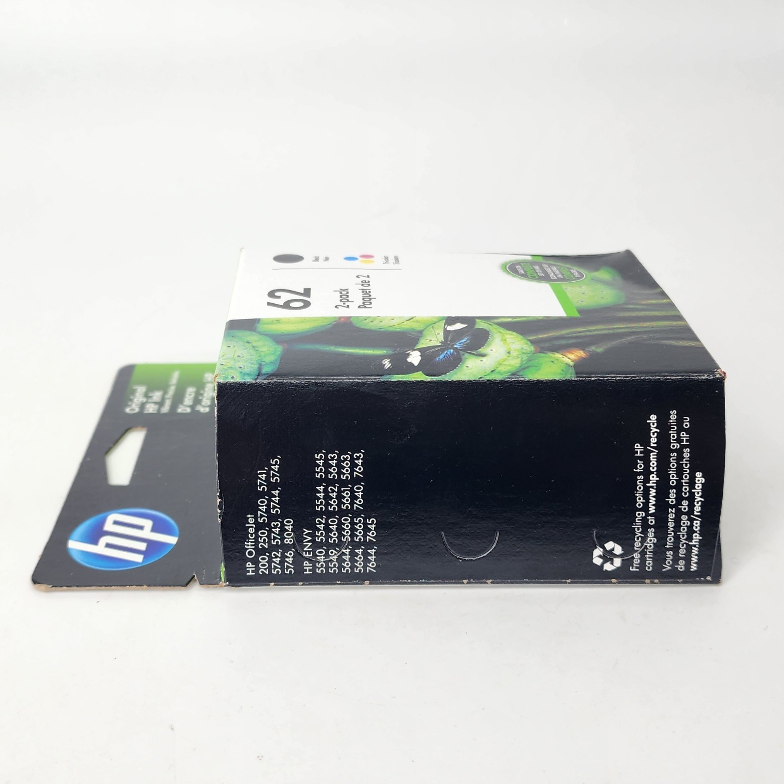 Genuine Factory Sealed HP 62 Black & 62 Tri-Color Ink Cartridges exp Aug 2021