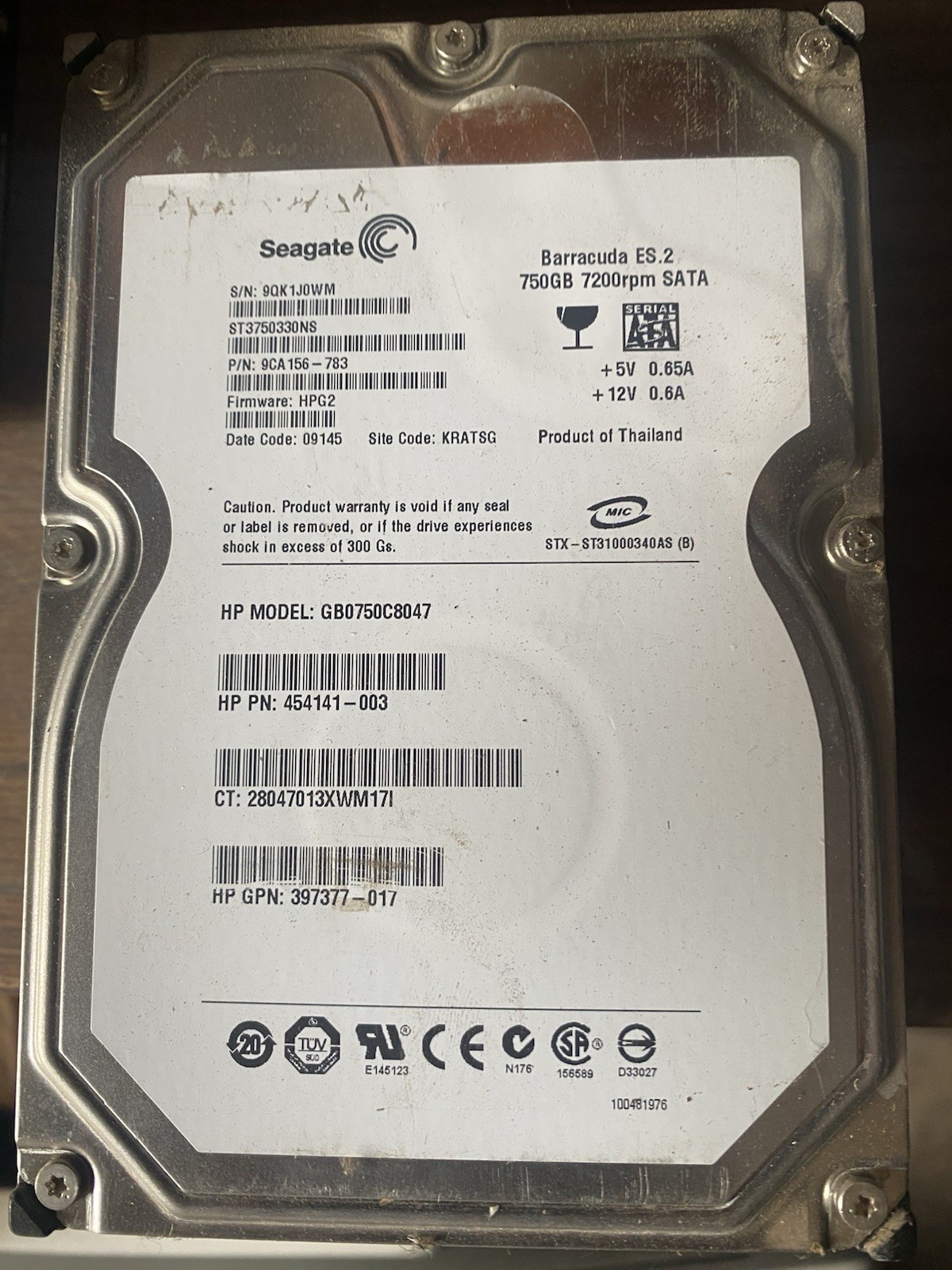 Seagate Barracuda ES 750GB ST3750640NS Internal Hard Drive