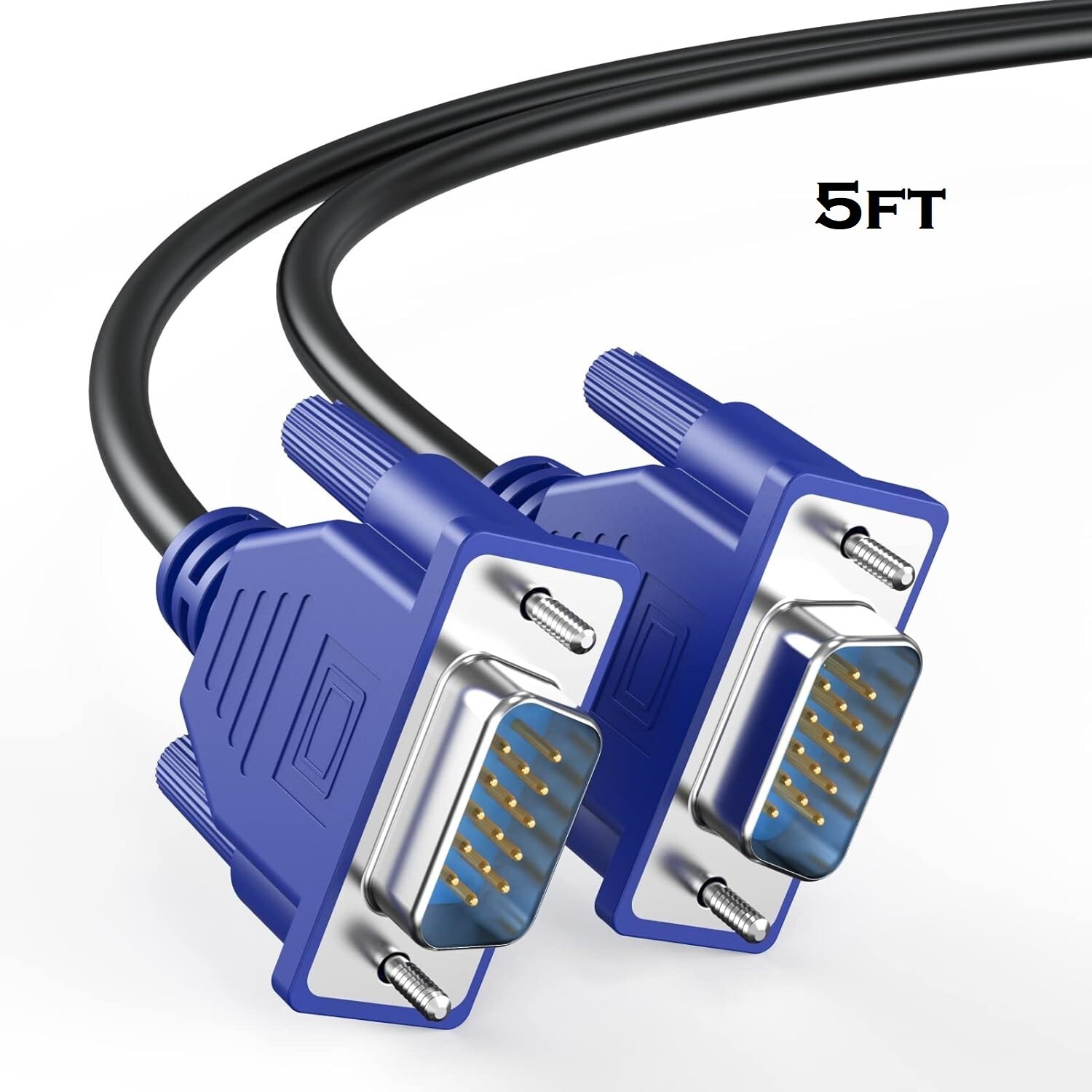 For Computer Monitor Connection 5FT VGA Cable 1080P Male Video Cable 15PIN 3+6