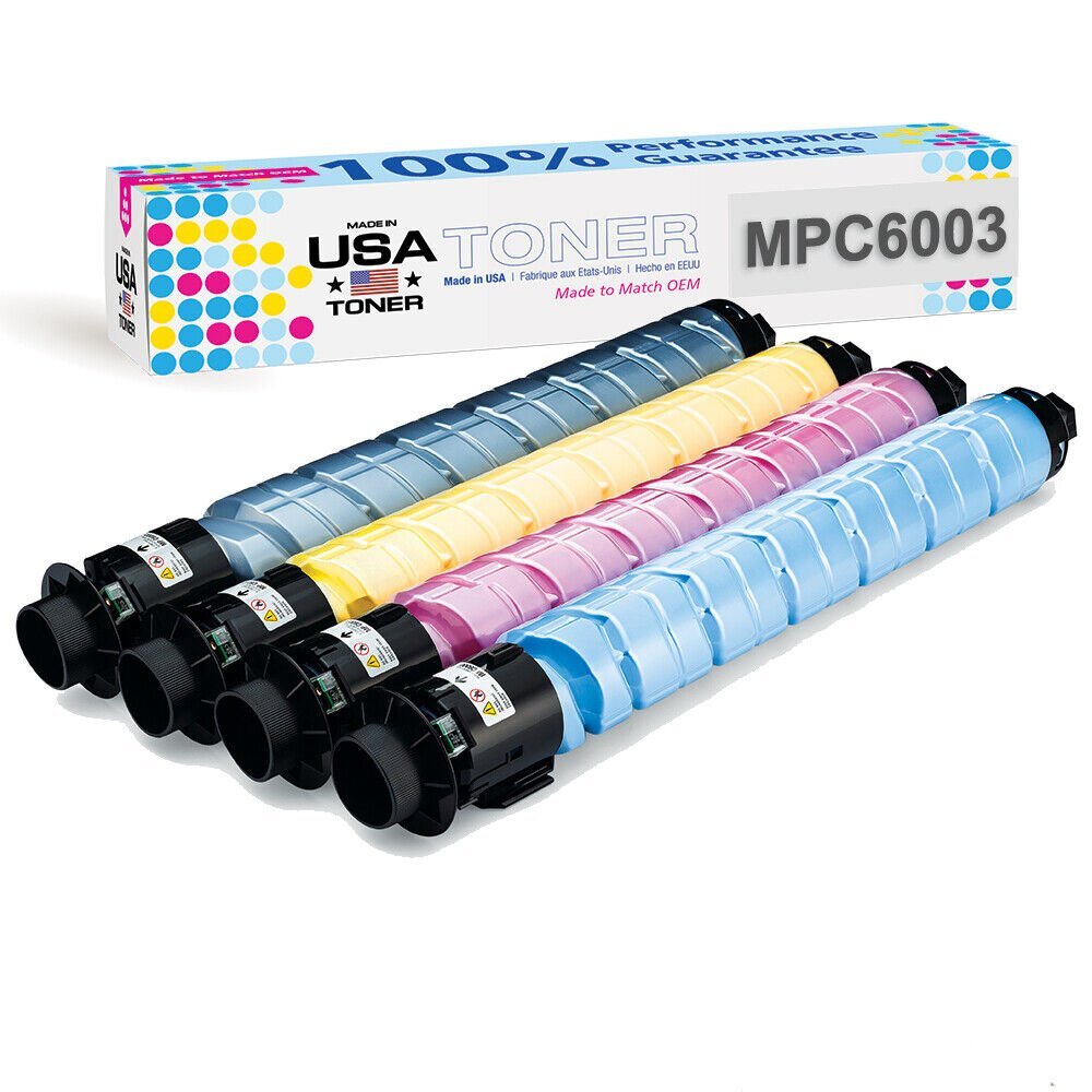 TONER for Ricoh MPC6003 MPC4503 MPC5503 MPC6004 (CMYK, 4 Pack)
