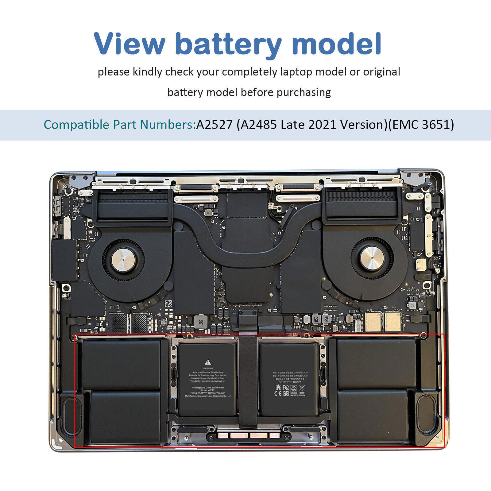 ✅A2527 Battery for Apple MacBook Pro 16” A2485 (Late 2021) EMC 3651 99.6Wh
