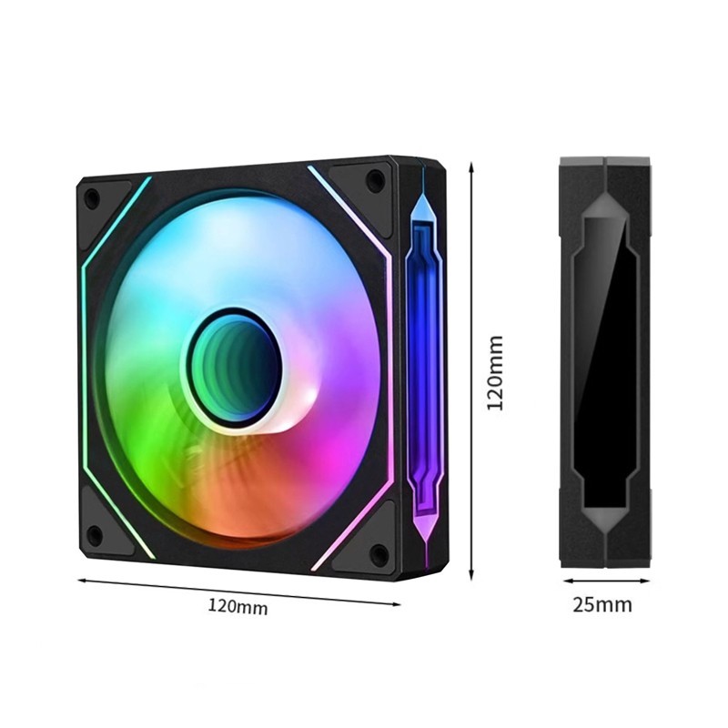 3PACK ARGB & PWM RGB 120mm Desktop PC Computer Case CPU Quiet Prism Cooling Fan