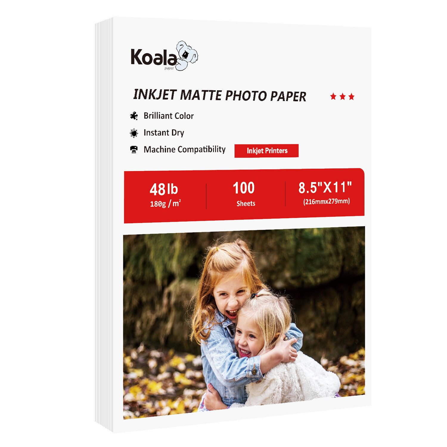 100 Koala Premium Matt Photo Paper 8.5×11 48lb for Inkjet Printer Epson HP Canon