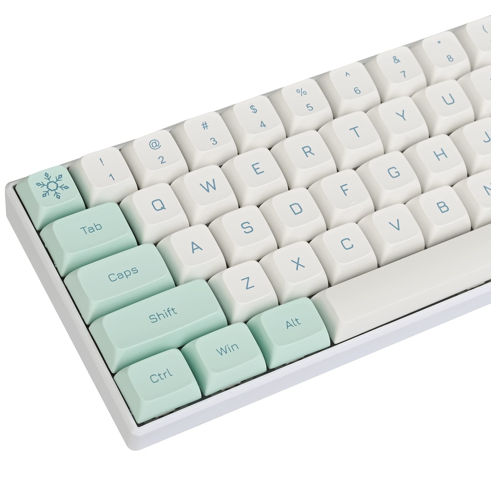 XDA PBT Key Cap, 133 Keys Dye Sublimation Glacier White Custome Key Cap Set f…