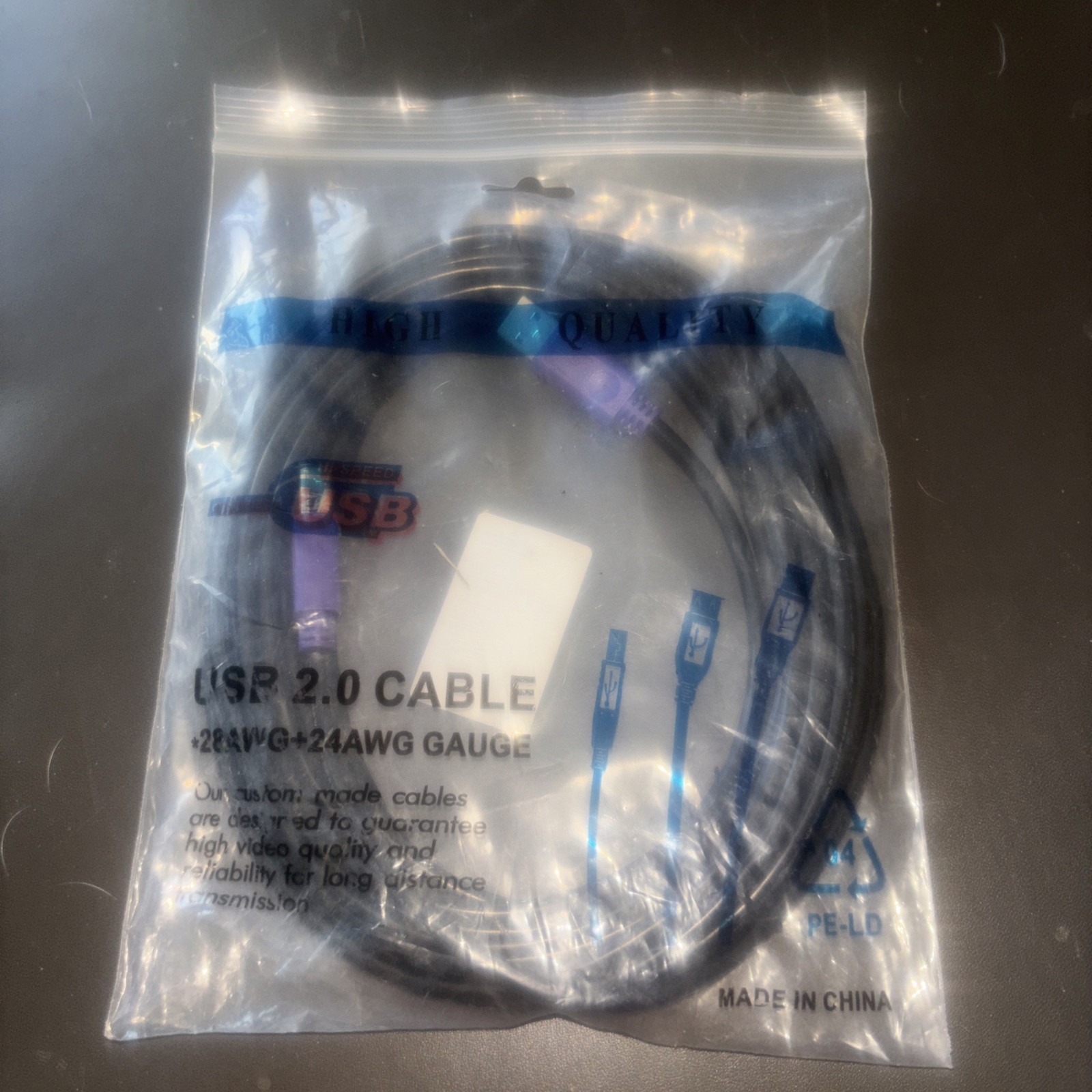 20ft USB 2.0 Computer Cable 28AWG+24AWG Hi speed High Quality New Free Shipping