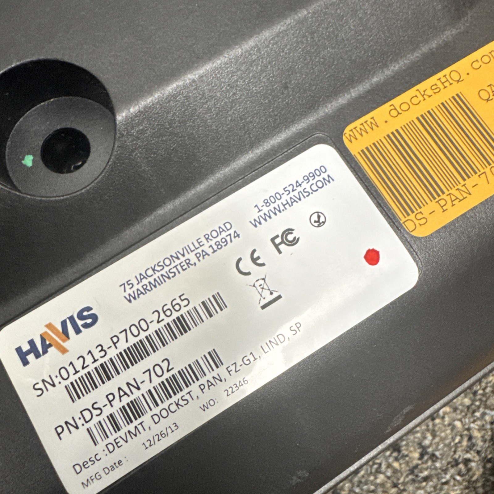 99.99% Havis DS-PAN-701 or 702 Docking Station For Panasonic Toughpad FZ-G1