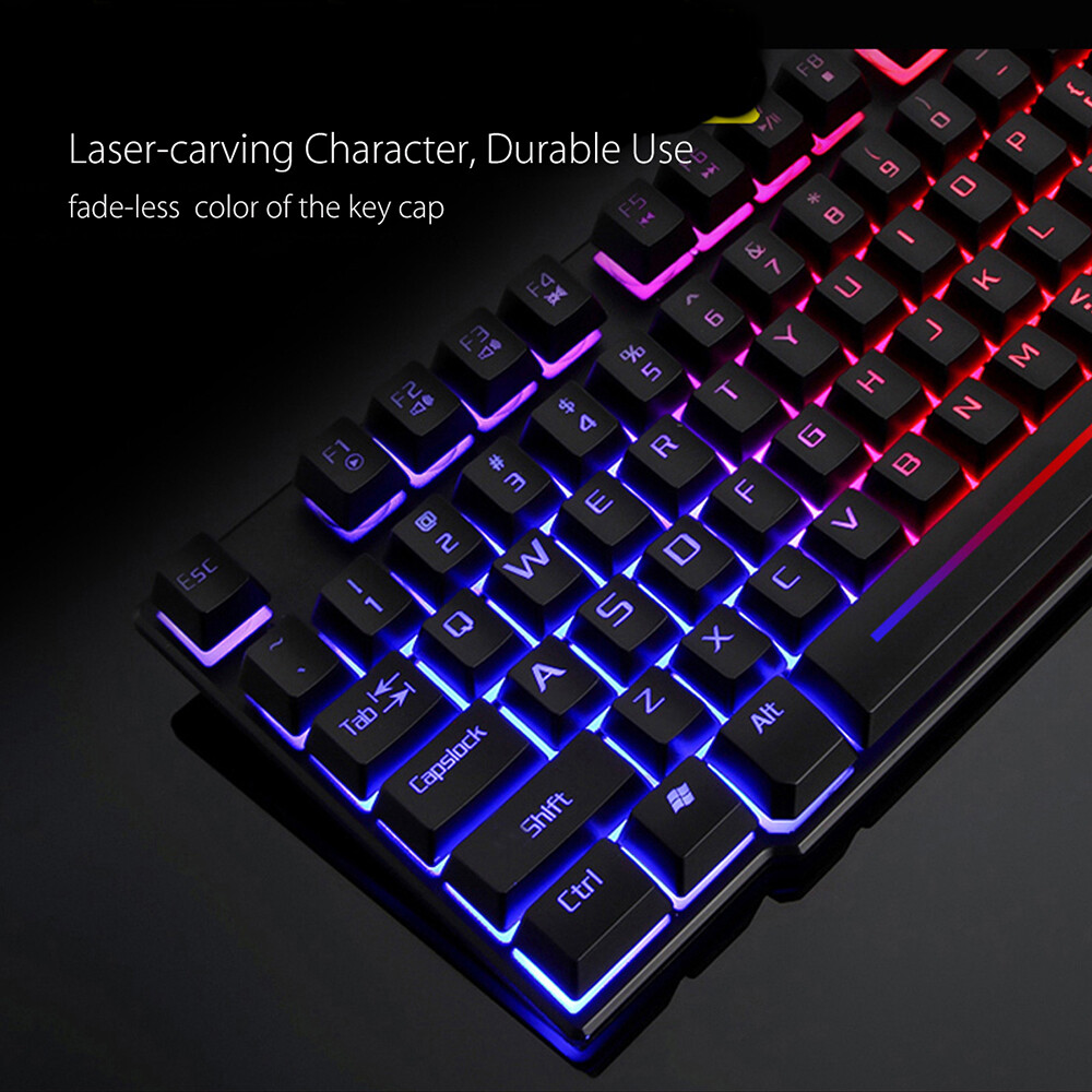 Wireless / Wired Gaming Keyboard Mouse Combo For PC PS4 LED Backlit Rechargeable