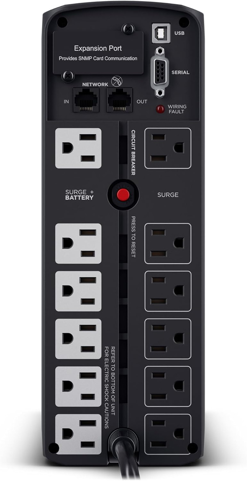 CP1500PFCLCD PFC Sinewave UPS Battery Backup and Surge Protector, 1500VA/1000W,