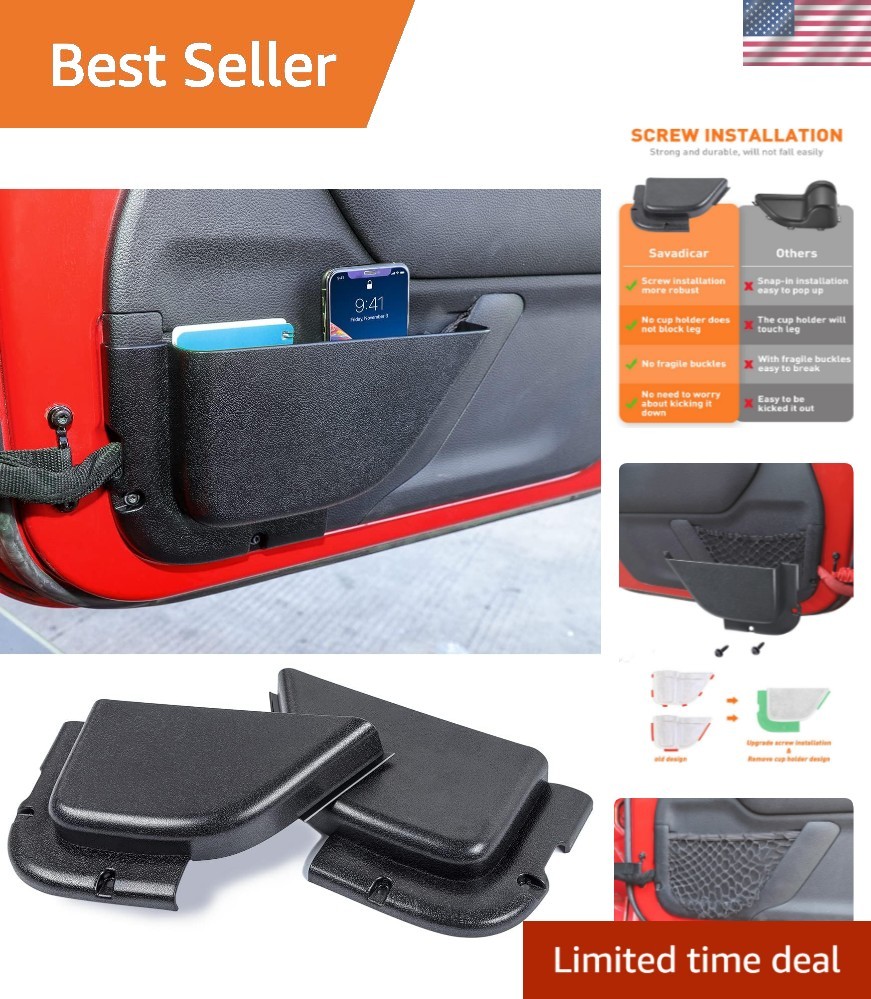 Durable ABS DP5 Front Door Storage Pockets for Jeep Wrangler JK/JKU 2011-2018
