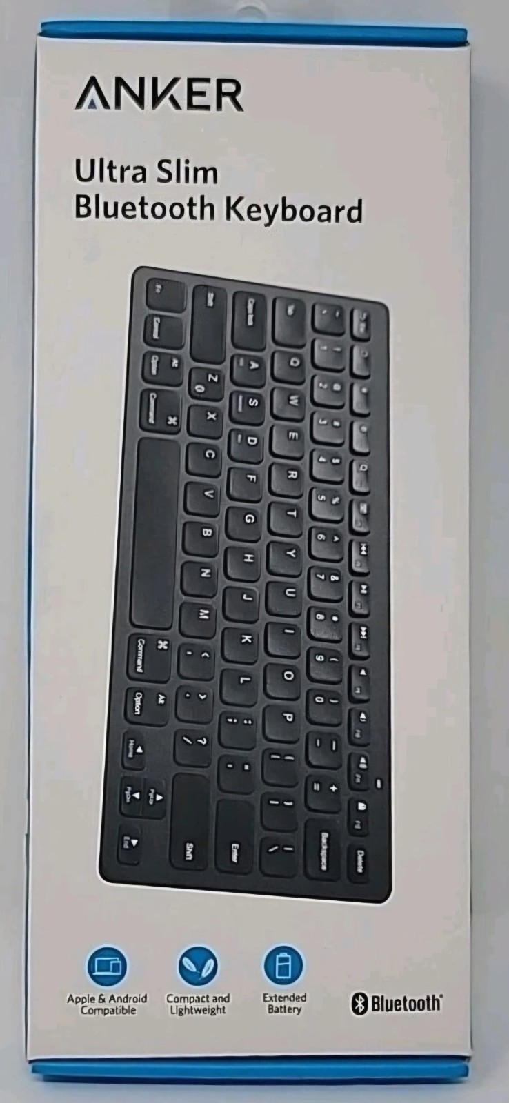 Anker Ultra Slim Bluetooth Keyboard A7726 Black IOS Android Mac Windows Wireless