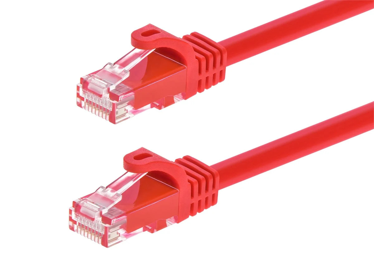 Flexboot Cat6 Ethernet Patch Cable Network Internet RJ45 Stranded UTP 5ft Red