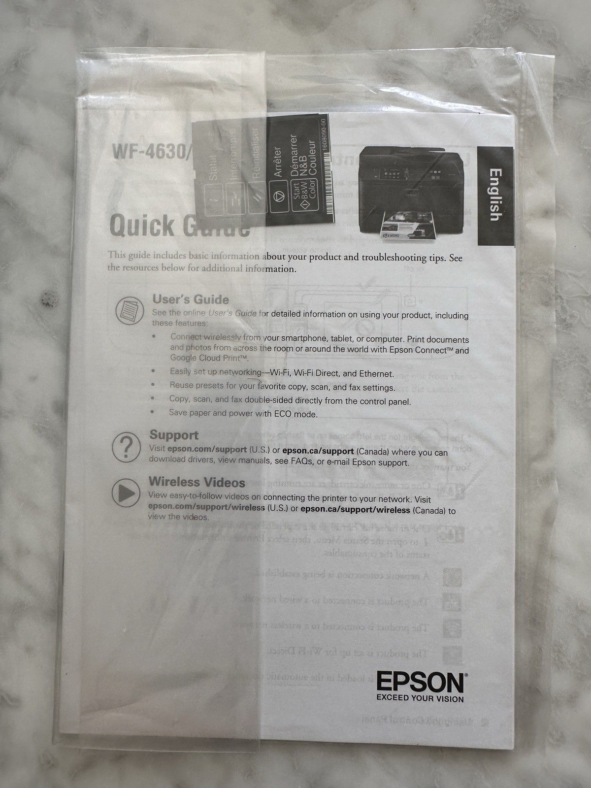Printer Driver Software /CD Disc /User Manual for EPSON WF-4630 WF-4640