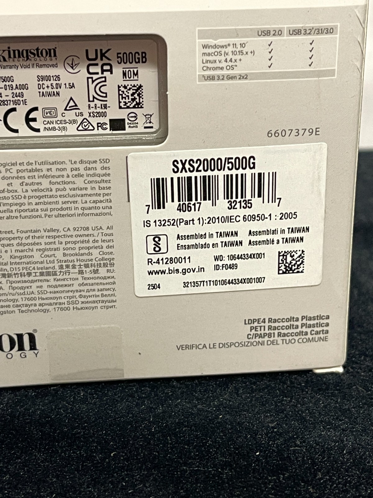 Kingston XS2000 Read/Write 500GB Storage Pocket-Sized External Portable SSD