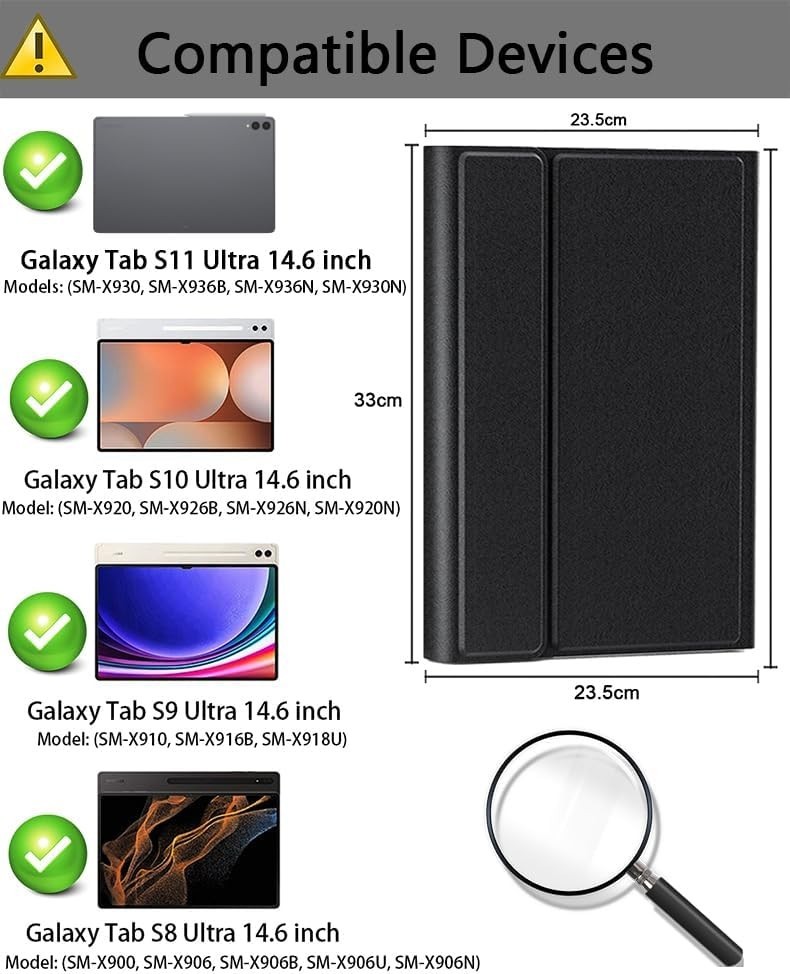 Case for Samsung Galaxy Tab S11 Ultra 14.6″ with Detachable Keyboard and S Pen H