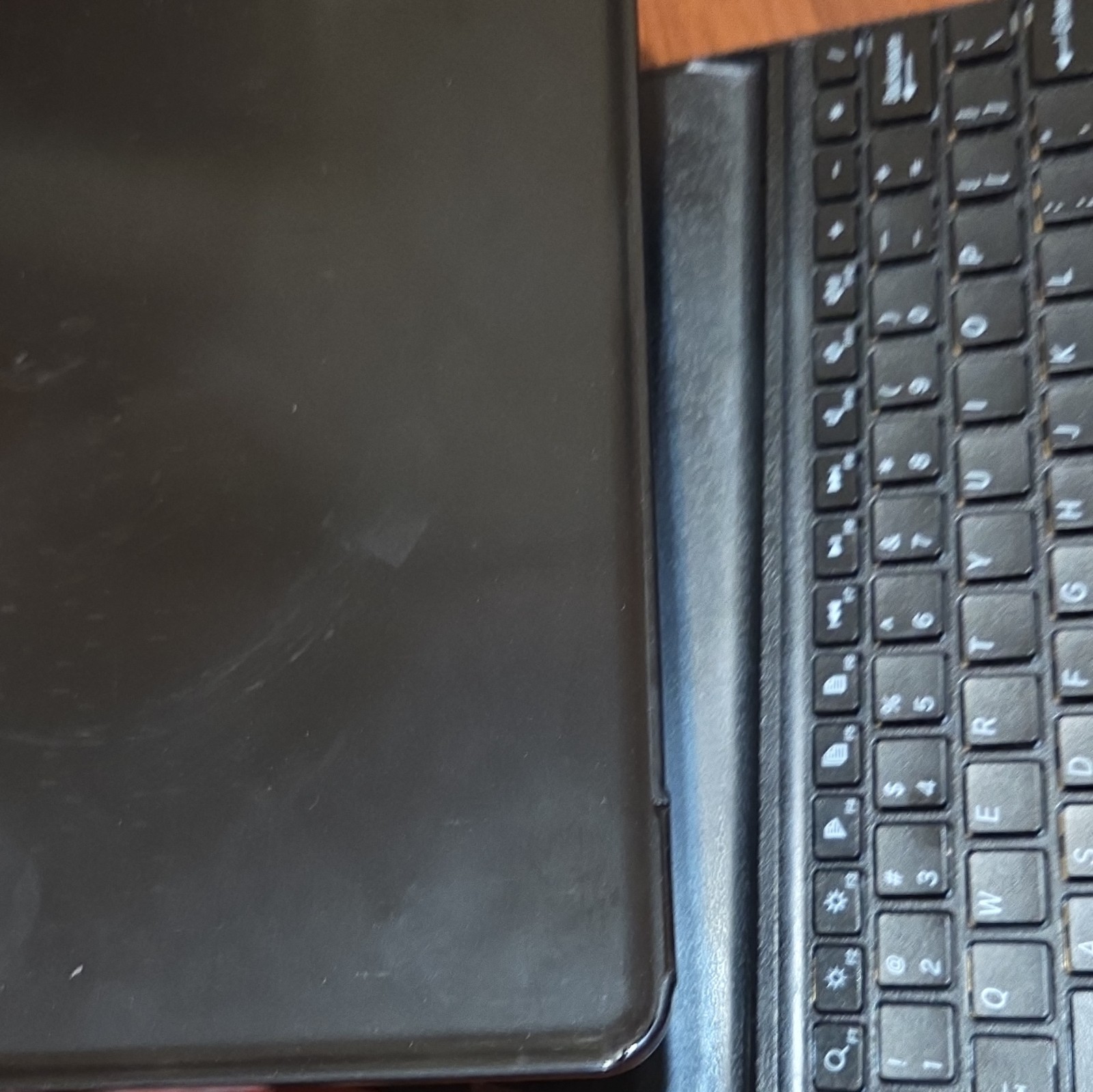 Black Synthetic Leather Wired Keyboard Folio Case with Integrated Stand