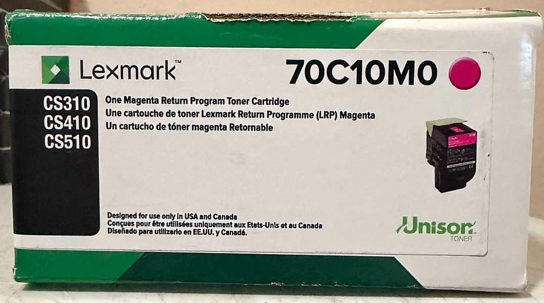 Lexmark 70C10M0 Magenta Toner Cartridge For CS310 CS410 CS510 Sealed Retail Box