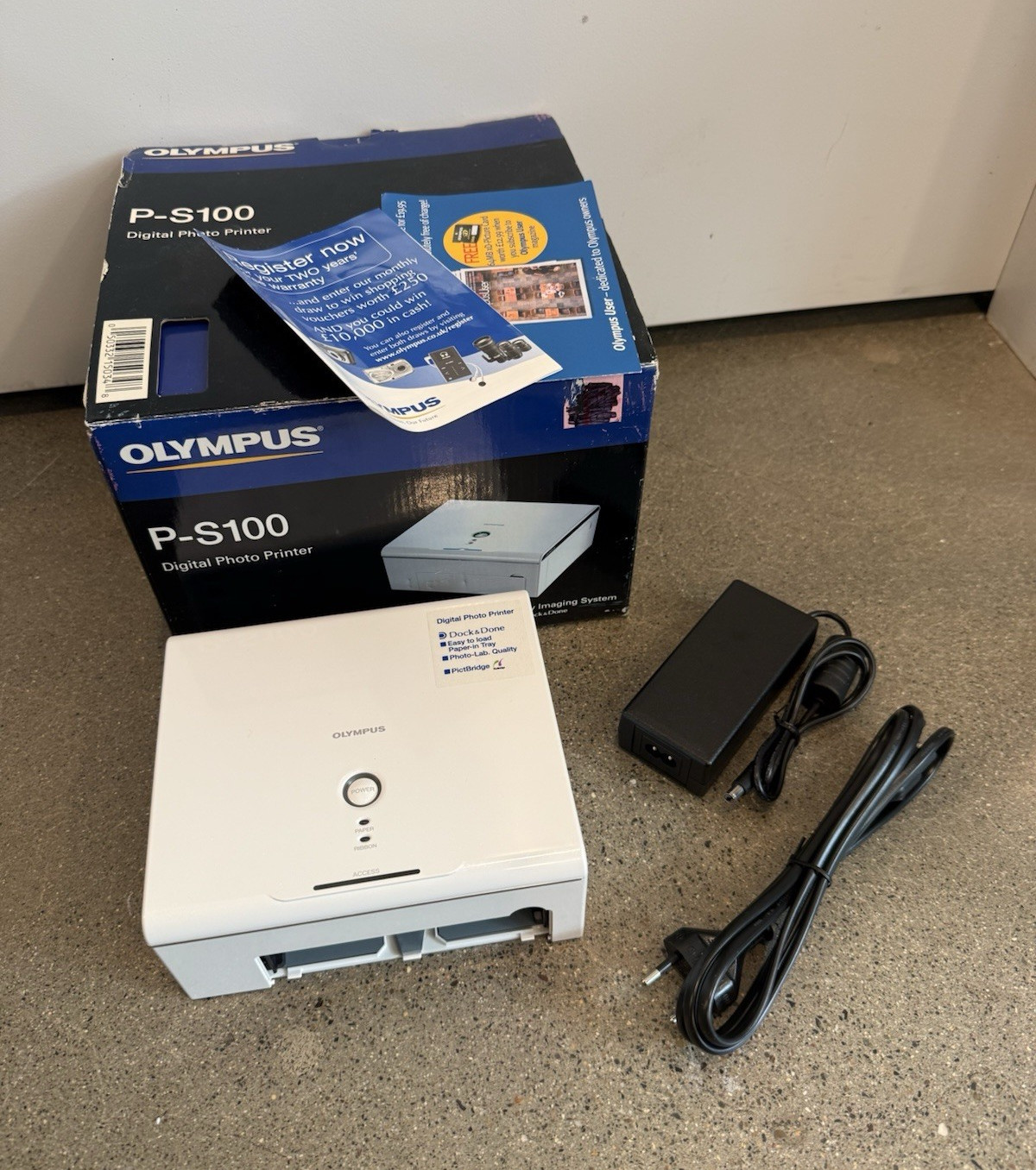 Olympus P-S100 Dock&Done Dye Sublimation Color Photo Printer PictBridge A6