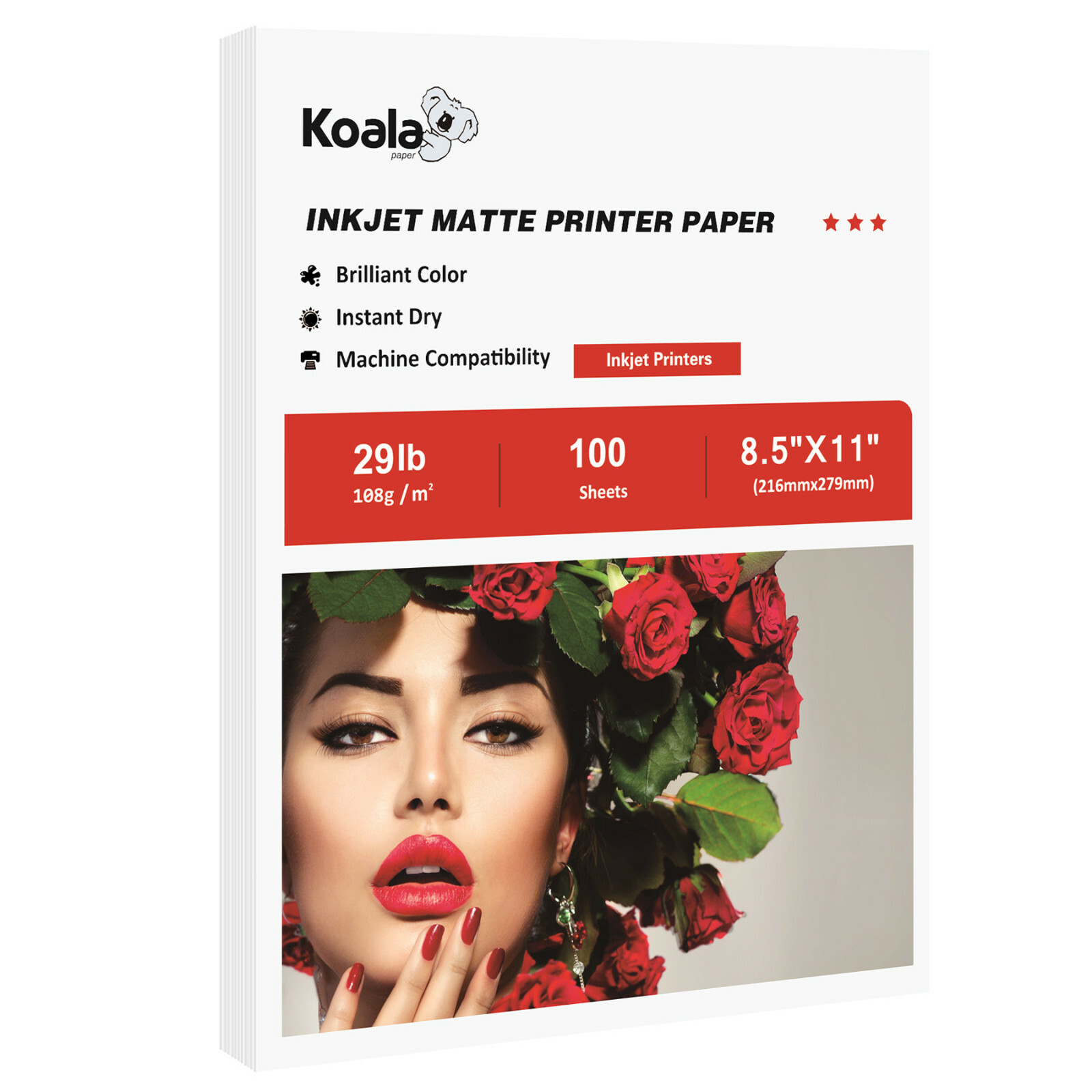 100 Koala Matte Photo Paper 8.5×11 Inkjet Printer Presentation Flyer 29lb 6Mil