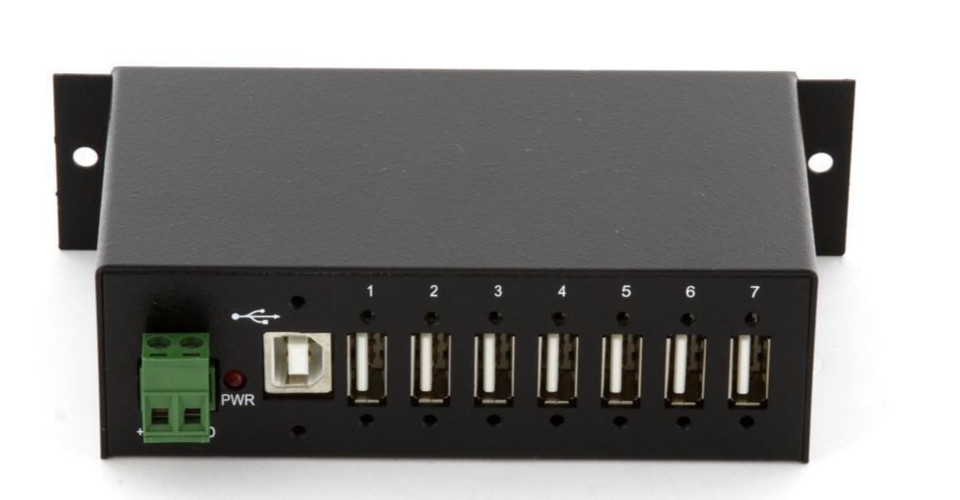 Startech ST7200USBM Industrial Rugged USB 2.0 Hub 7 Ports USB-A 1 USB-B 24v DC