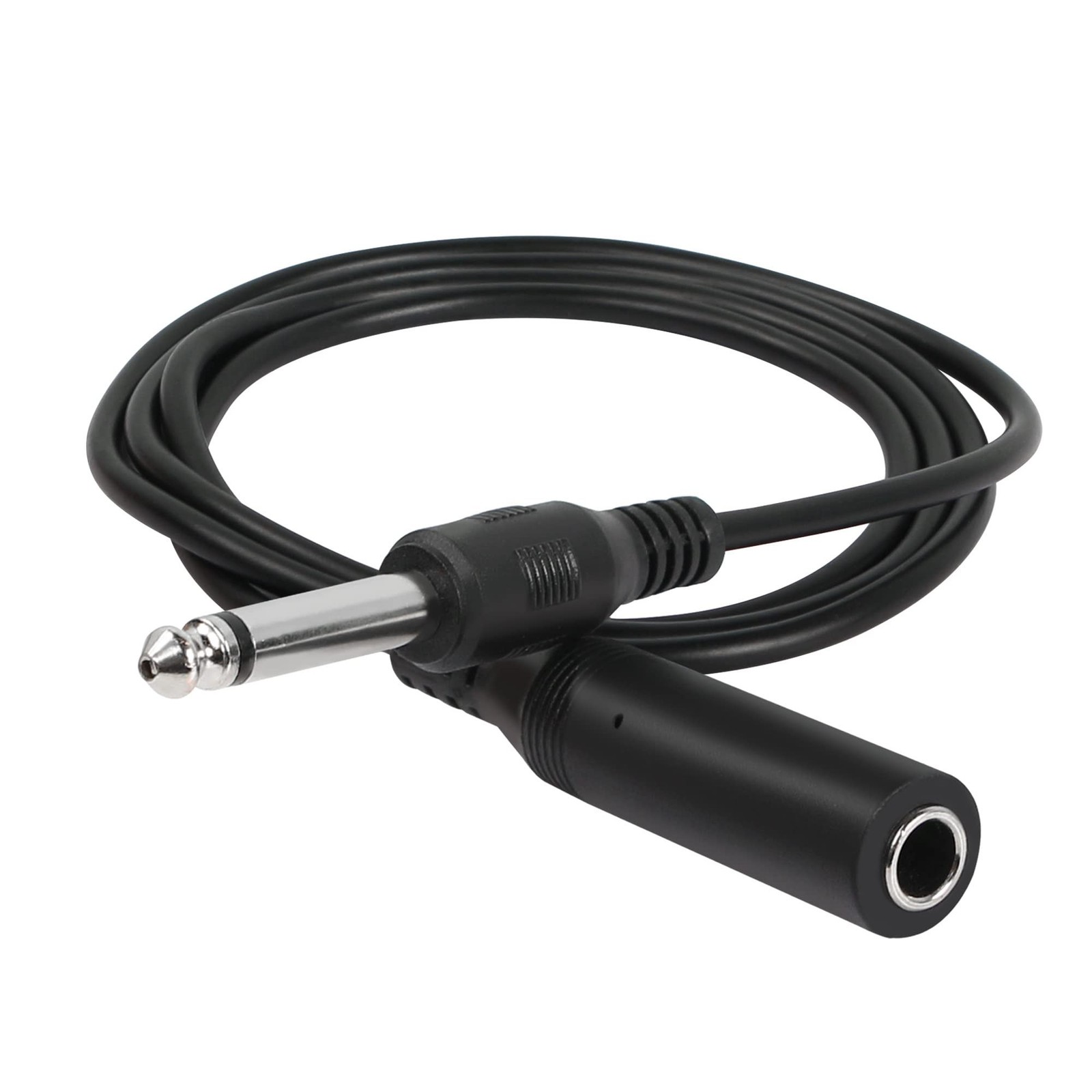 RIIEYOCA 1/4″ to 1/4″ TS Male to Female Cable, Nickel Plated 6.35mm Mono Male…