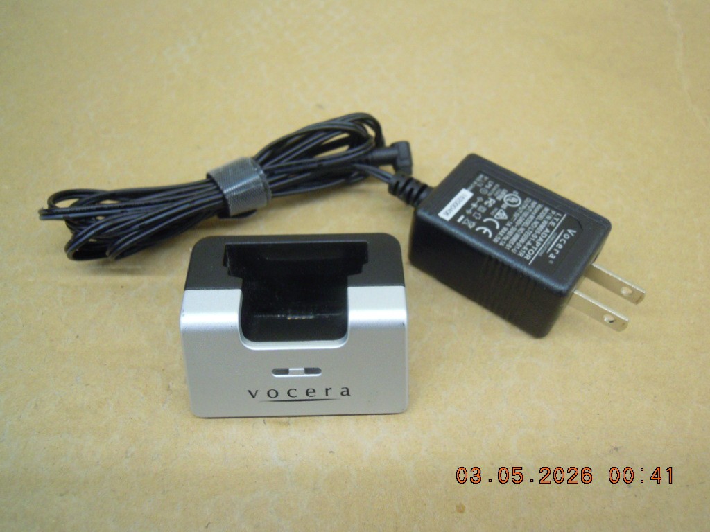 Vocera B3000-1 1-Slot Charger Docking Station & AC Power Supply For B3000N Badge