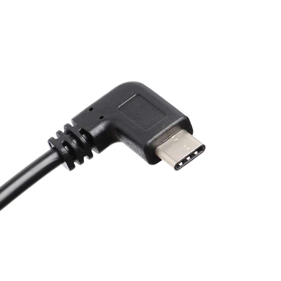 USB Type C Male to Micro B Male Cable, 90 Degree Right Angle on Both End 0.3 M